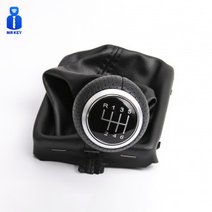 Leather Gear Shift Stick Knob 6 Speed For Audi