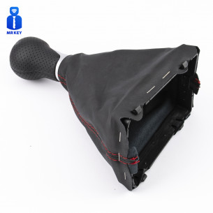 Leather Gear Shift Stick Knob 6 Speeds for Audi