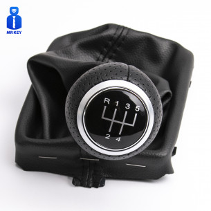 Leather Gear Shift Stick Knob 5 Speed For Audi