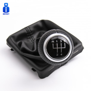 Leather Gear Shift Stick Knob 5 Speed For Audi