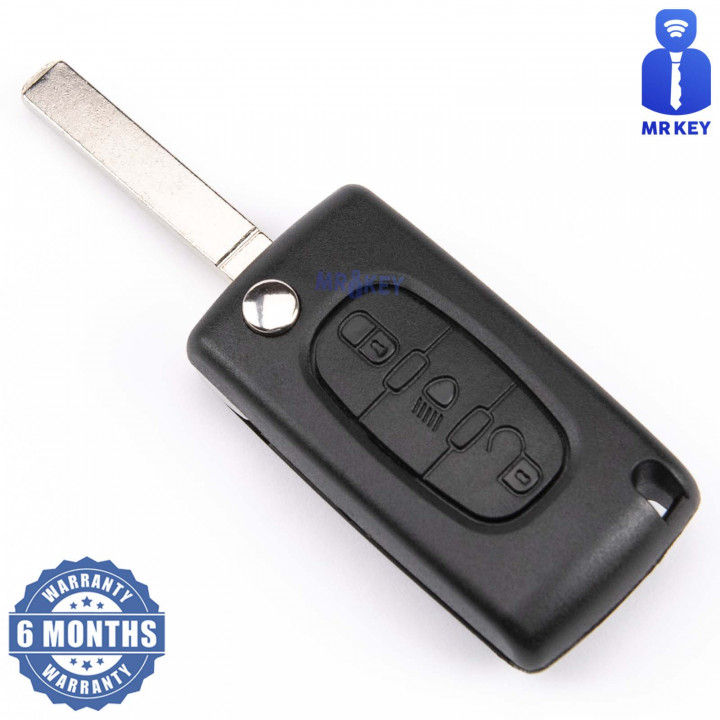 Citroen Flip Key Cover With 3 Buttons