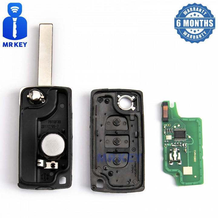 Citroen Remote Flip Car Key 433Mhz with 3 Buttons and Electronics