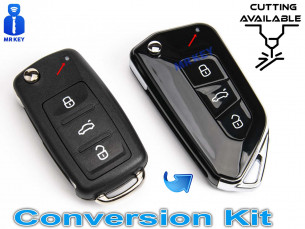 Key Conversion Kit With 3 Buttons for VW