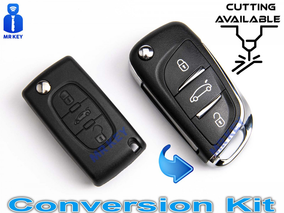 Key Conversion Kit Peugeot With 3 Buttons