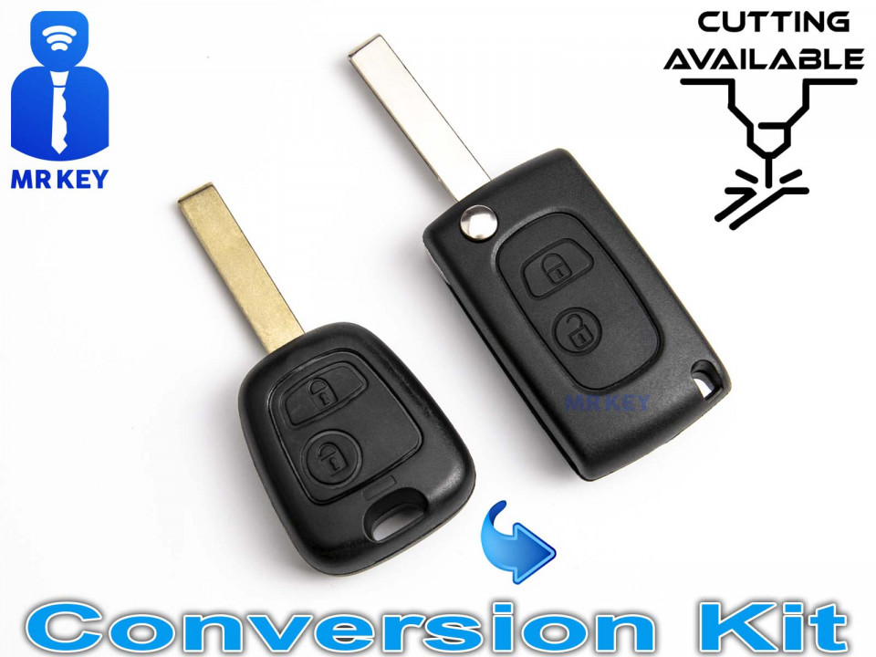 Key Upgrade Kit Peugeot with 2 Buttons