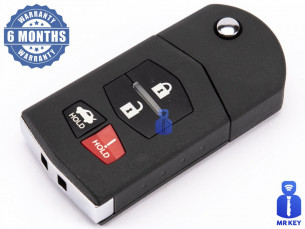 Carcasă de cheie cu 4 butoane pentru Mazda 3/ 5/ 6/ MX-5/ RX8/ CX-7/ CX-9.