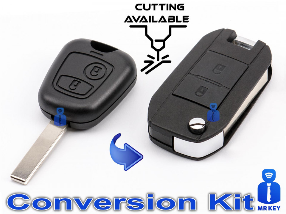 Citroen Flip Key Upgrade / Conversion Kit With 2 Buttons
