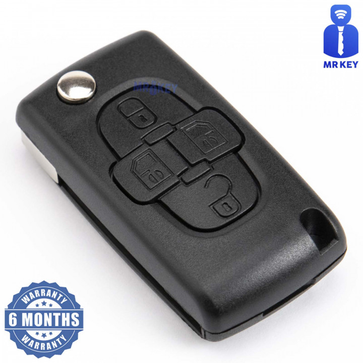 Peugeot Flip Key Housing Case With 4 Buttons
