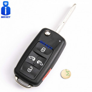 VW Flip Car Key 434Mhz With 5 Buttons and Electronics